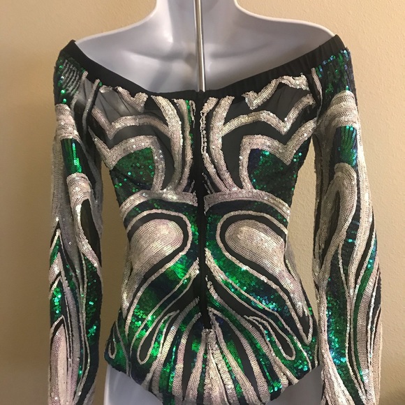 Beaded Bodysuit with heart shaped design. - Picture 2 of 9